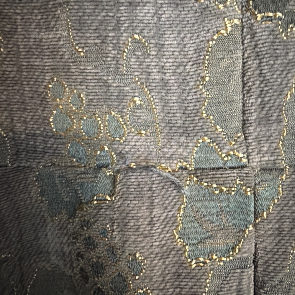 VNTG Y2K Green Gold Floral Tapestry Dress Coat Theater Princess BohoFairy Core S - Picture 4 of 12